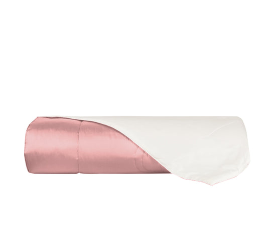 Plaid Arredo 140 x 180 cm in Raso di puro cotone Cipria - Vanita di raso