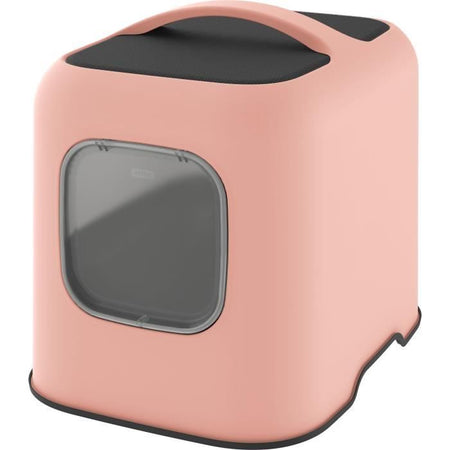 ROTHO - Toilette per gatti 57 x 39 x 40 cm - Cassetta igienica - Rosa