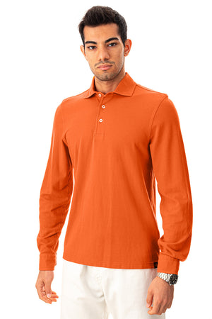 Gran Sasso Polo in Piquet a Maniche Lunghe da uomo