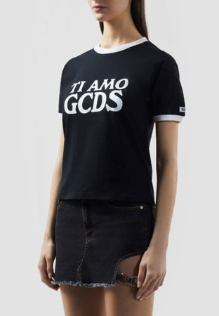 GCDS T-SHIRT TI AMO BOXY T-SHIRT da donna
