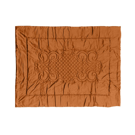 Plaid Arredo 140 x 180 cm in Raso di puro cotone Ruggine - Vanita di raso