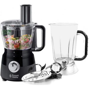 Robot multifunzione - RUSSELL HOBBS - Nero opaco 24732-56 - 600 W - Vasca da 2,5 L - Lame in acciaio inossidabile - Disco reversibile - Nero opaco