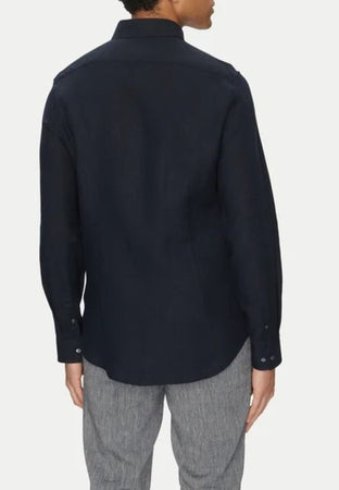 calvin klein CAMICIA LINEN SOLID SLIM SHIRT da uomo