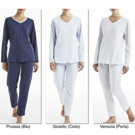 Ragno Pigiama da Donna in jersey di Cotone Kit008 S28 - Passarelli Biancheria