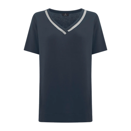 Ragno T-shirt elegante con Scollo a V in jersey di viscosa crêpe DN21T8 S38