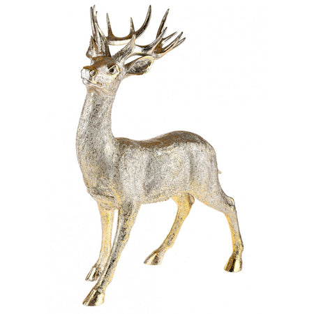Renna in resina Oro pupazzo natalizio decorazione per interno ed esterno in piedi
