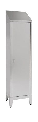 Armadietto spogliatoio inox AISI 430 ad 1 posto con tramezza interna cm. 50x50x215h