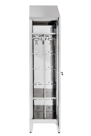 Armadietto spogliatoio inox AISI 430 ad 1 posto con tramezza interna cm. 50x50x215h