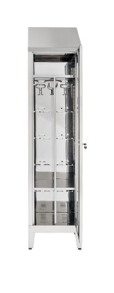 Armadio spogliatoio AISI 304 con tramezza sporco/pulito cm. 50x50x215h