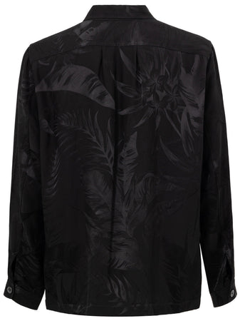 Tom Ford Camicia Uomo con Tasche e Motivo Tonale - Nera da uomo