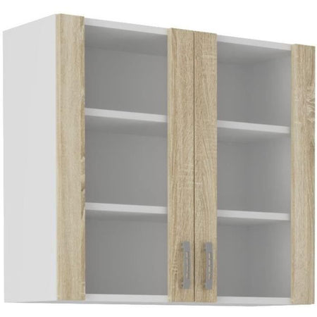 Mobile alto SARA - 2 ante - decoro rovere Sonoma - L80xP31xH71,5 cm - Prodotto in Polonia
