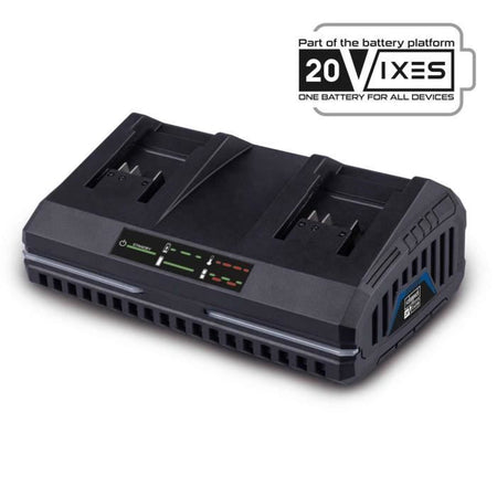 Caricabatterie doppio - SCHEPPACH - 4,5 A - SDBC4,5A - Carica contemporaneamente due batterie agli ioni di litio della gamma Scheppach 20V IXES