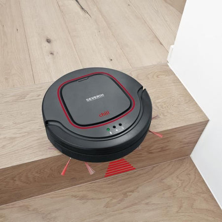 SEVERIN RB7025 Robot aspirapolvere, batteria al litio 12,8 V, 90 min. tempo di funzionamento, circa 100 m2, Silenzioso: 65 dB, Slim: 7 cm di altezza