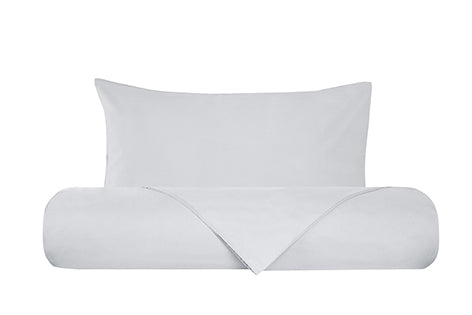 Set copripiumino federe parure copripiumino flanella caldo cotone 100% cotone Made in Italy BIANCO
