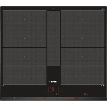 Piano cottura a induzione 60 cm - SIEMENS - 4 fuochi - 59,2 x 52,2 cm - Nero - IQ700 - EX651LYC1F