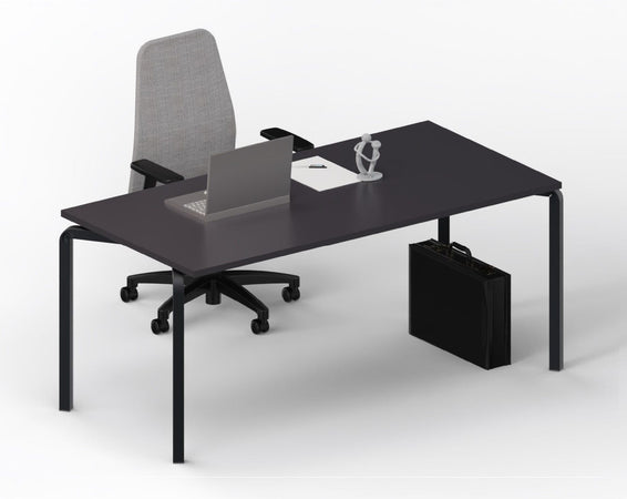 Scrivania per ufficio moderno con struttura in tubolare nero ghisa e piano in vari colori a scelta cm. 160x80x75h