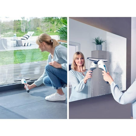 LEIFHEIT 51030 - Set aspirapolvere per finestre Nemo - Serbatoio 60ml - Autonomia 45min - IPX7 - Design ergonomico e sottile - Impermeabile