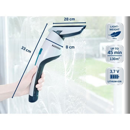 LEIFHEIT 51030 - Set aspirapolvere per finestre Nemo - Serbatoio 60ml - Autonomia 45min - IPX7 - Design ergonomico e sottile - Impermeabile