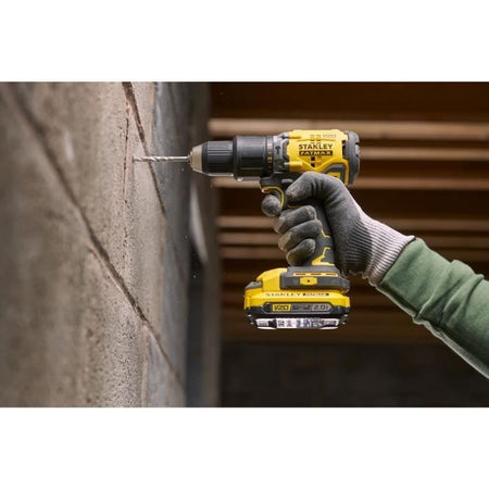 Trapano avvitatore a percussione brushless 60 Nm - Litio 18V - 2 Batterie 2Ah - STANLEY FATMAX V20 - SFMCD715D2K-QW