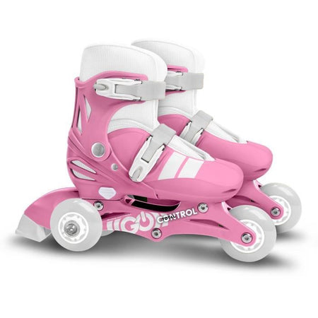 Pattini in linea 2 in 1 - STAMP - SKIDS CONTROL - 3 ruote - Taglia 27-30 - Rosa