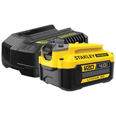 Starter Kit - STANLEY FATMAX V20 - SFMCB14M1-QW - Caricabatterie 2A + 1 Batteria 18V 4Ah