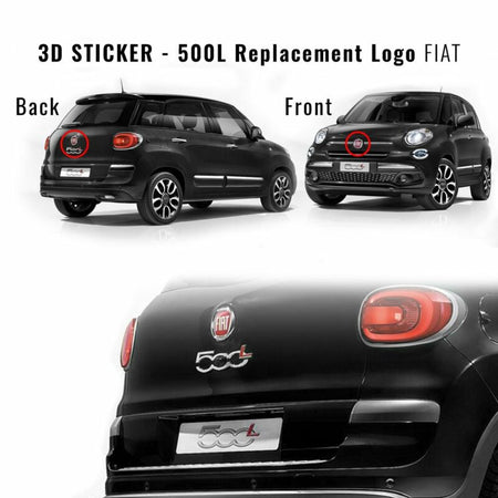 STEMMA LOGO POSTERIORE ROSSO FIAT 500 500L PUNTO PANDA 95MM Fiat 500 dal 2007 Fiat Panda dal 2012 Fiat Punto 188 dal 2005  Fiat Doblò dal 2005 al 2009 Fiat Croma dal 2007 Fiat Sedici dal 2008