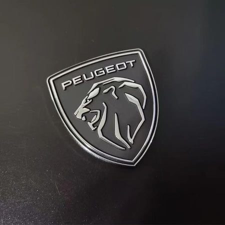 FREGIO ADESIVO 3D PER USO SU PEUGEOT LEONE NERO LUCIDO 6X6.6 ANTERIORE POSTERIORE