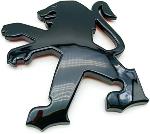 LOGO STEMMA COMPATIBILE PEUGEOT NERO LUCIDO ANTERIORE POSTERIORE COFANO 8X7.5CM