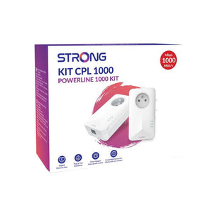 Kit CPL - STRONG - Powerline 1000 Duo - Presa Filtrata - 2 Adattatori - Alta velocità fino a 1000 Mbit/s