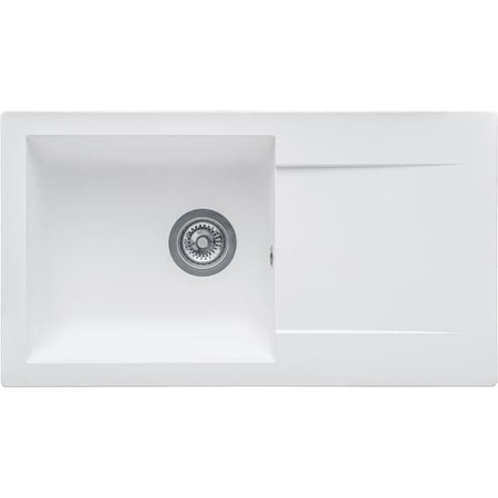 Lavello STRADOUR costruito in EINNA, in SMC WHITE UNI - 17, 1 vasca, dimensioni 78 * 43,5 cm, svuotamento manuale