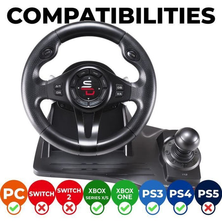 Volante da corsa - SUPERDRIVE - GS550 - Con pedali - Leva del cambio - Vibrazioni - Multipiattaforma