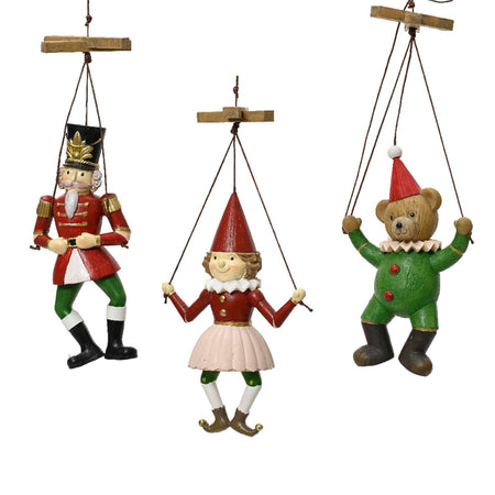 Pendaglio burattini decorazione per albero di natale h 10,7 cm