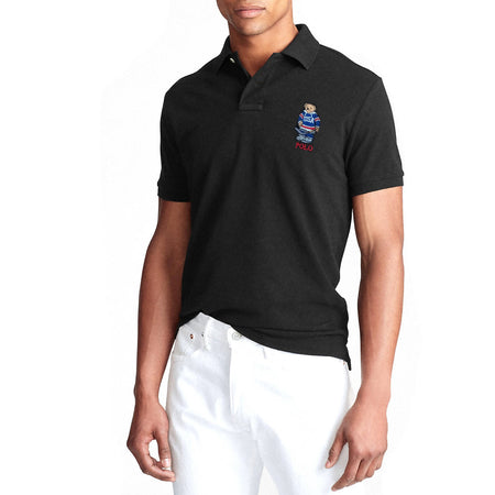 Polo Ralph Lauren Uomo Polo Bear Mezze Maniche Polo Con Orsetto Ricamato Logo Medio Polo Colletto 2 Bottoni Maniche Corte