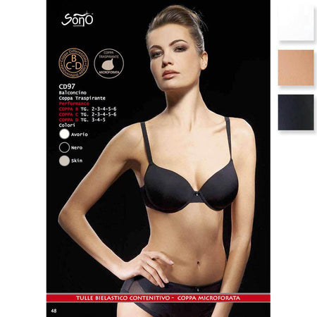 Sono Reggiseno Balconcino Coppa Traspirante CD97 S37 - Passarelli Biancheria
