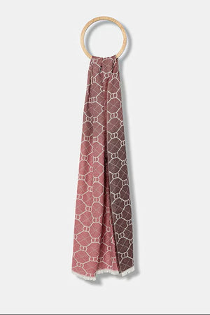 Stola Twinset donna dégradé con logo all over e frange