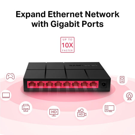 Switch Desktop 8-Porte 10/100/1000Mbps - Mercusys Ms108G