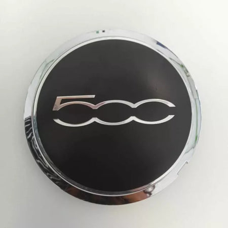 1 Tappo Coprimozzo Borchie Fiat 500 135mm Compatibile Coppetta dal 2007 Bordo Cromato