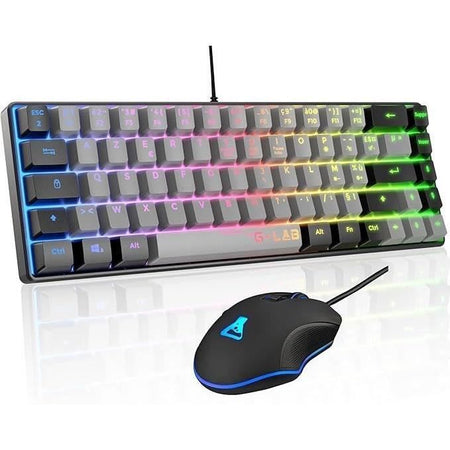 Pacchetto Gamer 2 in 1 - THE G-LAB - COMBO HYDRO - Mouse cablato - Tastiera cablata - Grigio/Nero - RGB