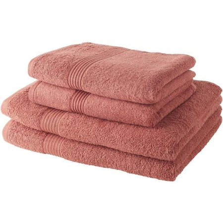 TODAY Set 2 Asciugamani 50x100 cm + 2 Asciugamani 70x130 cm Terracotta 100% cotone
