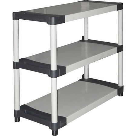 Scaffale in plastica - TOOD - 3 ripiani - Portata 80 kg per ripiano - 80x40x85 cm - Nero/grigio