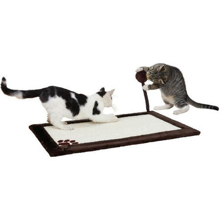 Tiragraffi con giocattolo - TRIXIE - Tappetino in sisal / Peluche - 70 x 45 cm - Naturale / Marrone