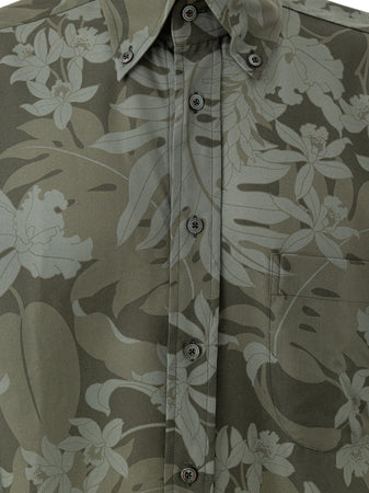 Tom Ford Camicia Stampa Floreale in Verde da uomo