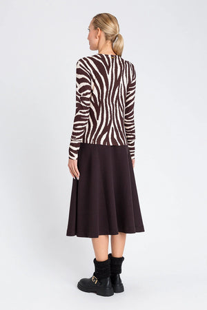 TWINSET | Cardigan collo coreana con stampa zebrata