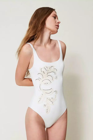 TWINSET | Costume intero con ferretto e ricamo