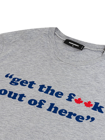 DSQUARED2 T-Shirt in Cotone con Stampa 'Get the f**k..' Dsquared2 da uomo