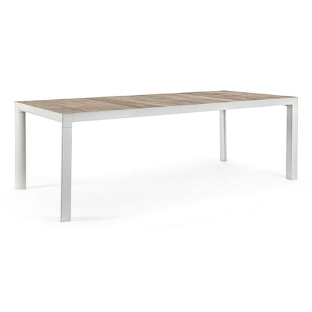 Tavolo allungabile "Bahamas" in alluminio e Gres porcellanato per esterno 175\235x100