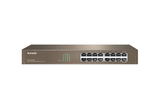 Tenda SWITCH BUSINESS TEG1016D - IEEE 802.3uxab- 16x Self Adjust RJ45 Gigabit- Capacità 32Gbps- Protez fulm 6KV su ogni porta