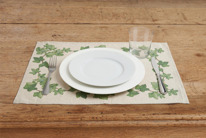 Set di 2 tovagliette americane colazione coppia tovagliette 35 X 50 CM in misto lino stampa floreale fiori  morbide resistenti eleganti made in italy EDERA - Vanita di raso