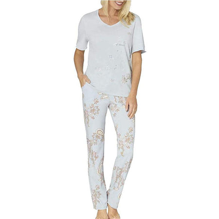 Triumph Lounge Me - Pigiama da Donna in Cotone con Maniche Corte 10202361 S38 - Passarelli Biancheria