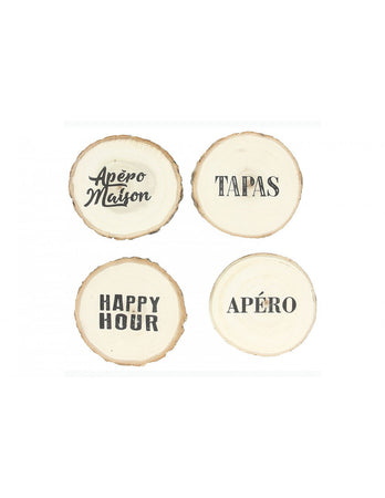 Tognana - Set 4 SottoBicchieri in Legno 10 cm